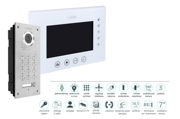 Wideodomofon z Szyfratorem Vidos S561D M670WS2